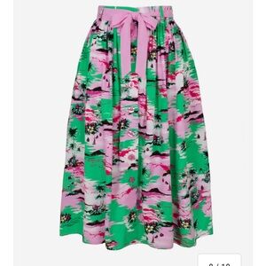 Hell Bunny Pink and Green A-Line Skirt